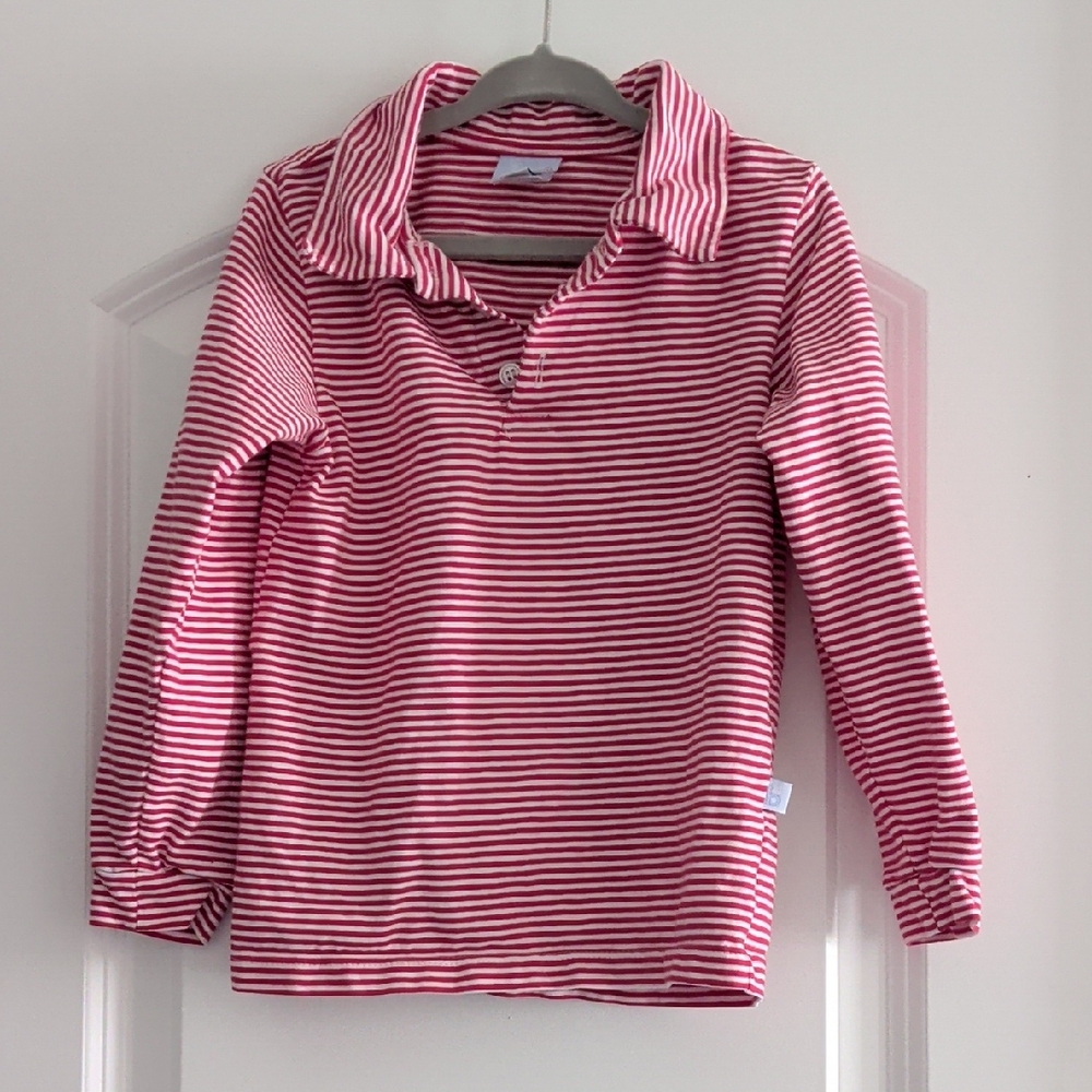 bella bliss Red and White Striped Polo